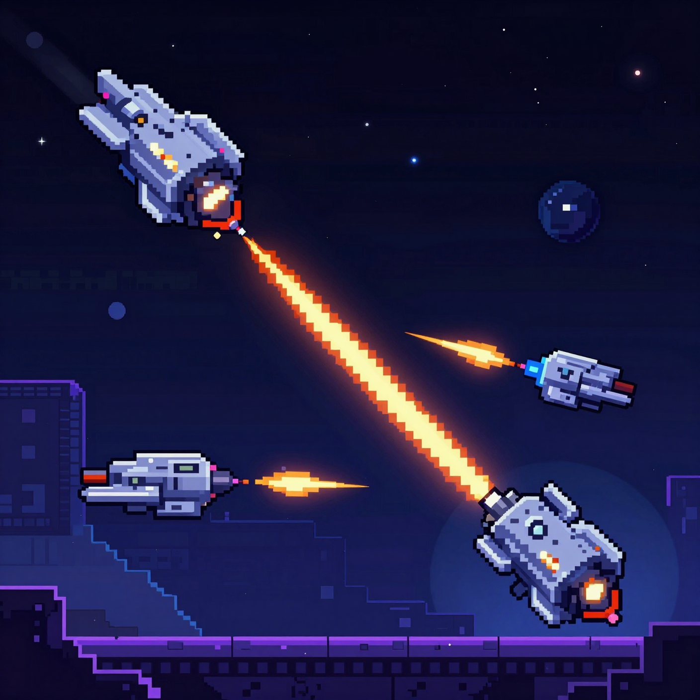 Retro arcade pixels example