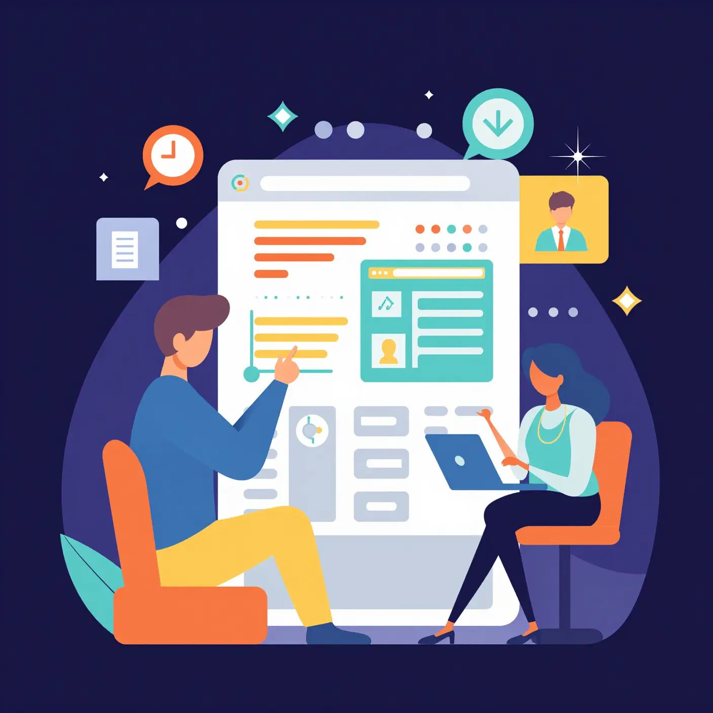 Corporate Memphis color svg example